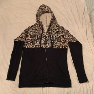 VS PINK cheetah zip hoodie
